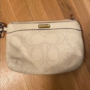 Cream Coach wristlet